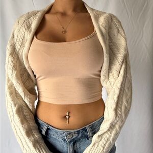 Love Tree Cream and Tan Crop Top